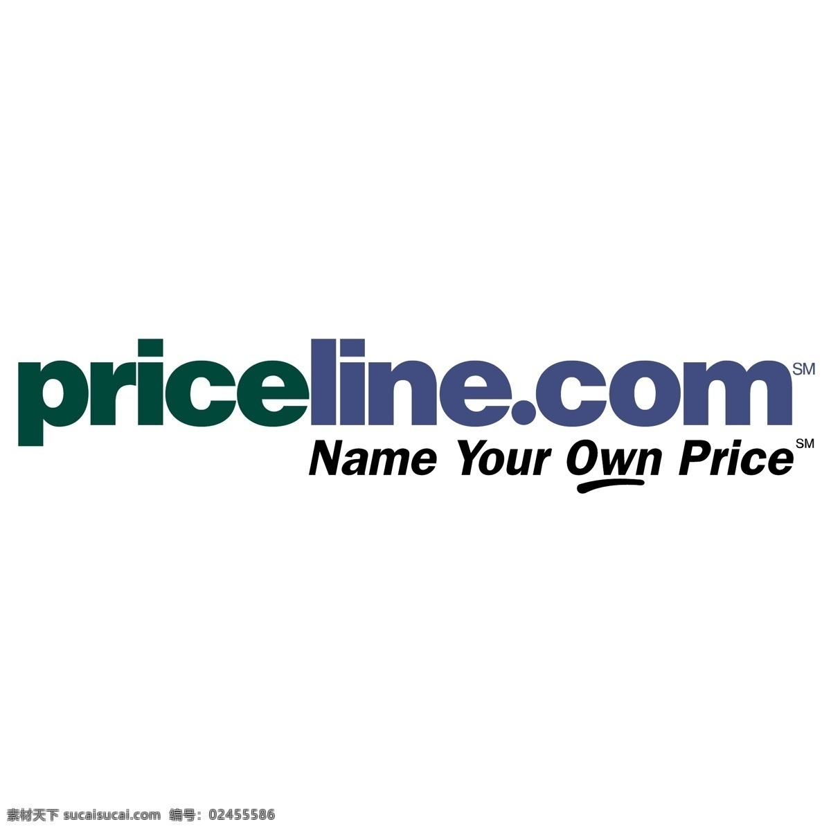 priceline com 标志 标识为免费 白色