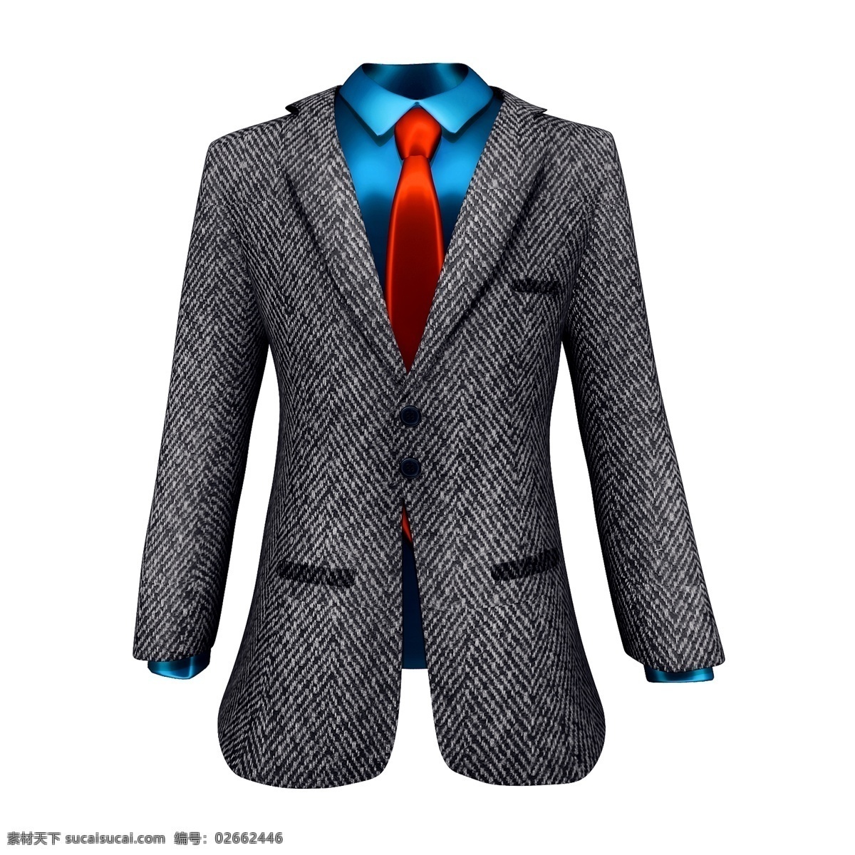 质感 西装 图 立体 仿真 3d 精致 领带 父亲节 新衣服 礼物 创意 套图 png图