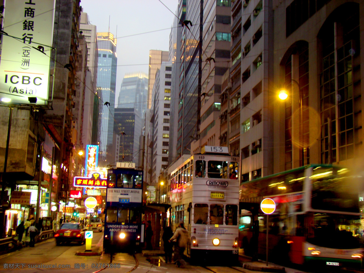 香港夜景 香港 夜景 城市夜景 街道 马路 公交 巴士 霓虹灯 建筑群 高楼大厦 东方之珠 建筑摄影 建筑园林