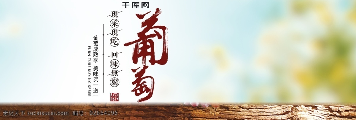 绿色 清新 葡萄 水果 食品 新鲜 淘宝 banner 自然 唯美 绿叶 生鲜 美食 新鲜采摘 电商