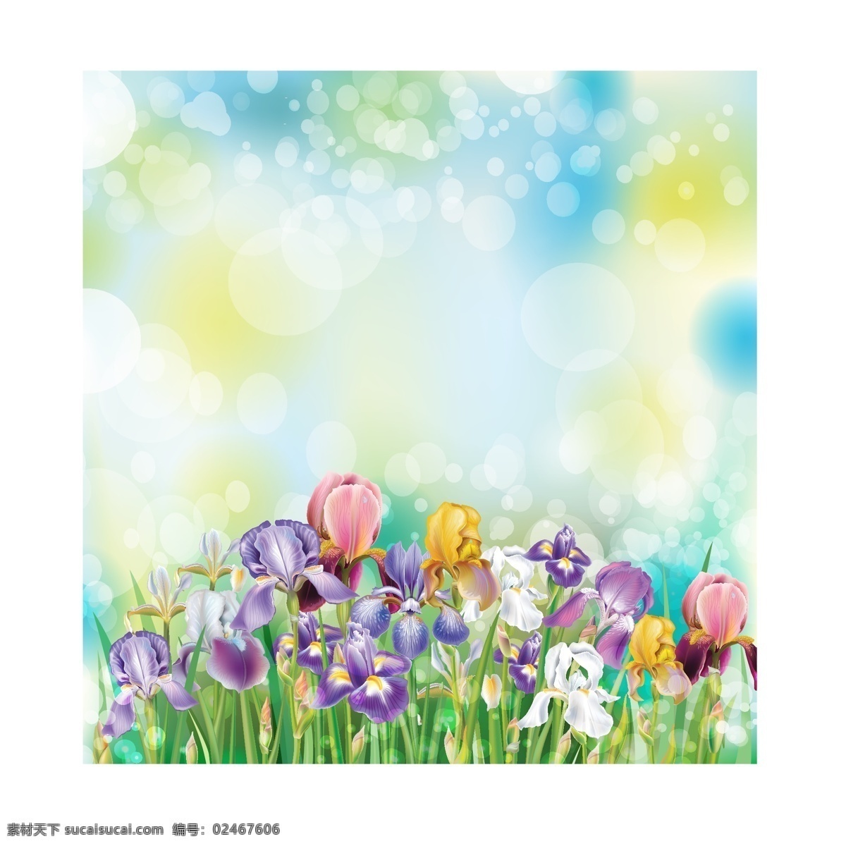 梦幻鲜花 矢量鲜花 鲜花背景 鲜花图片 手绘鲜花 底纹边框 花边花纹