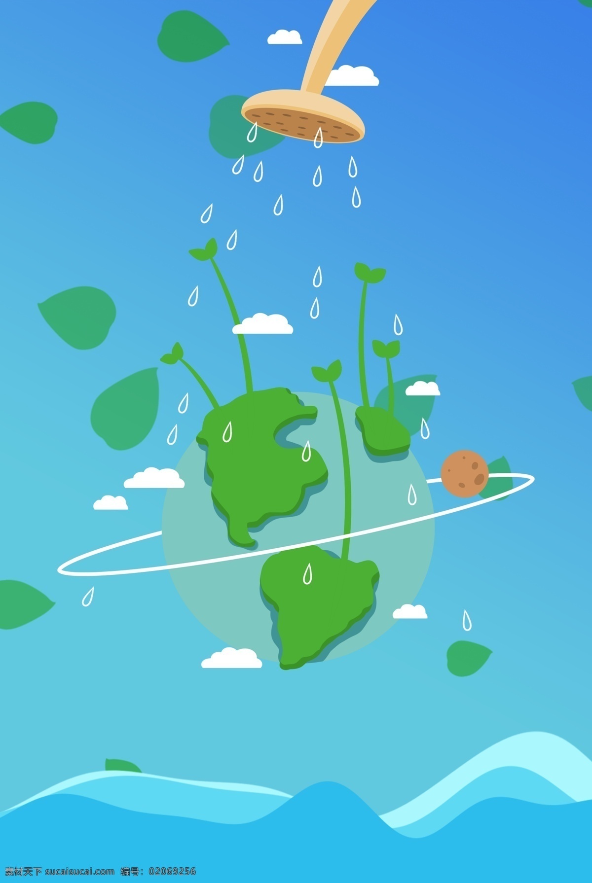 地球 蓝色 简约 风 海报 banner 背景 环境 蓝色背景 简约风格 psd源文件 淘宝 天猫 海报背景 花卉