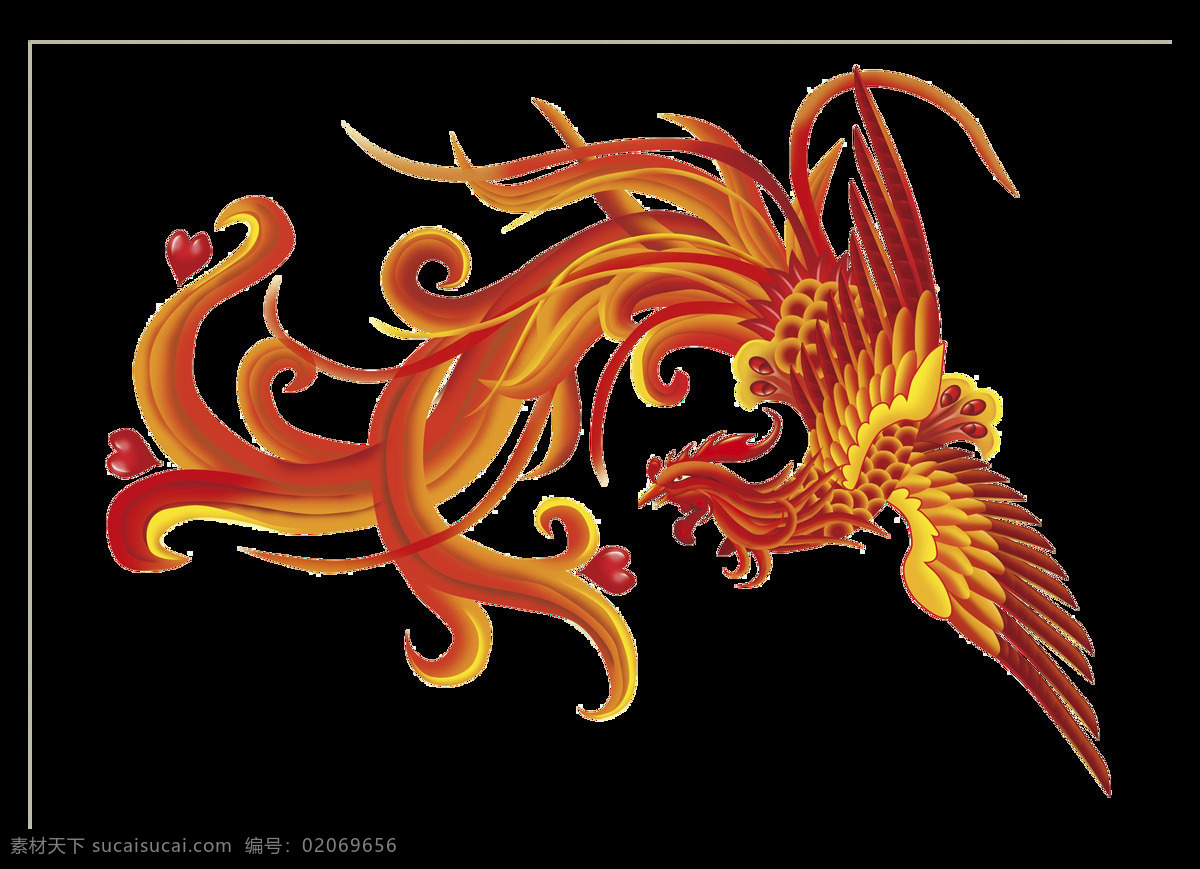 卡通 中式 火凤凰 元素 凤凰 神话 中国风 游戏元素 png元素 免抠元素 透明元素