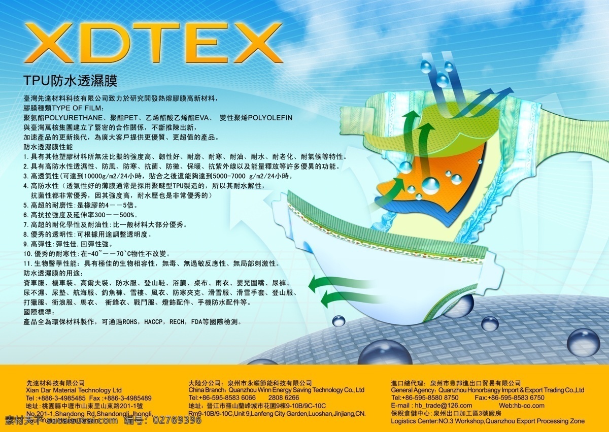 产品广告 广告设计模板 箭头 水珠 源文件 产品 广告 模板下载 防水透湿膜 纸尿布 尿不湿 织物表层 矢量图 其他矢量图