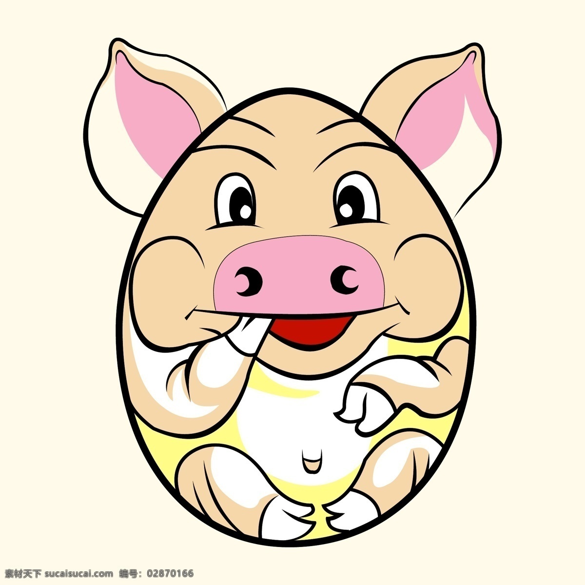 卡通 不倒翁 生肖 猪 十二生肖 猪年 春节 新年 卡通猪 服装图案 卡通形象设计 白色