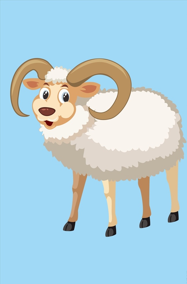 绵羊 卡通动物 矢量插画手绘 卡通羊 矢量 插画 手绘 山羊 羊 卡通设计