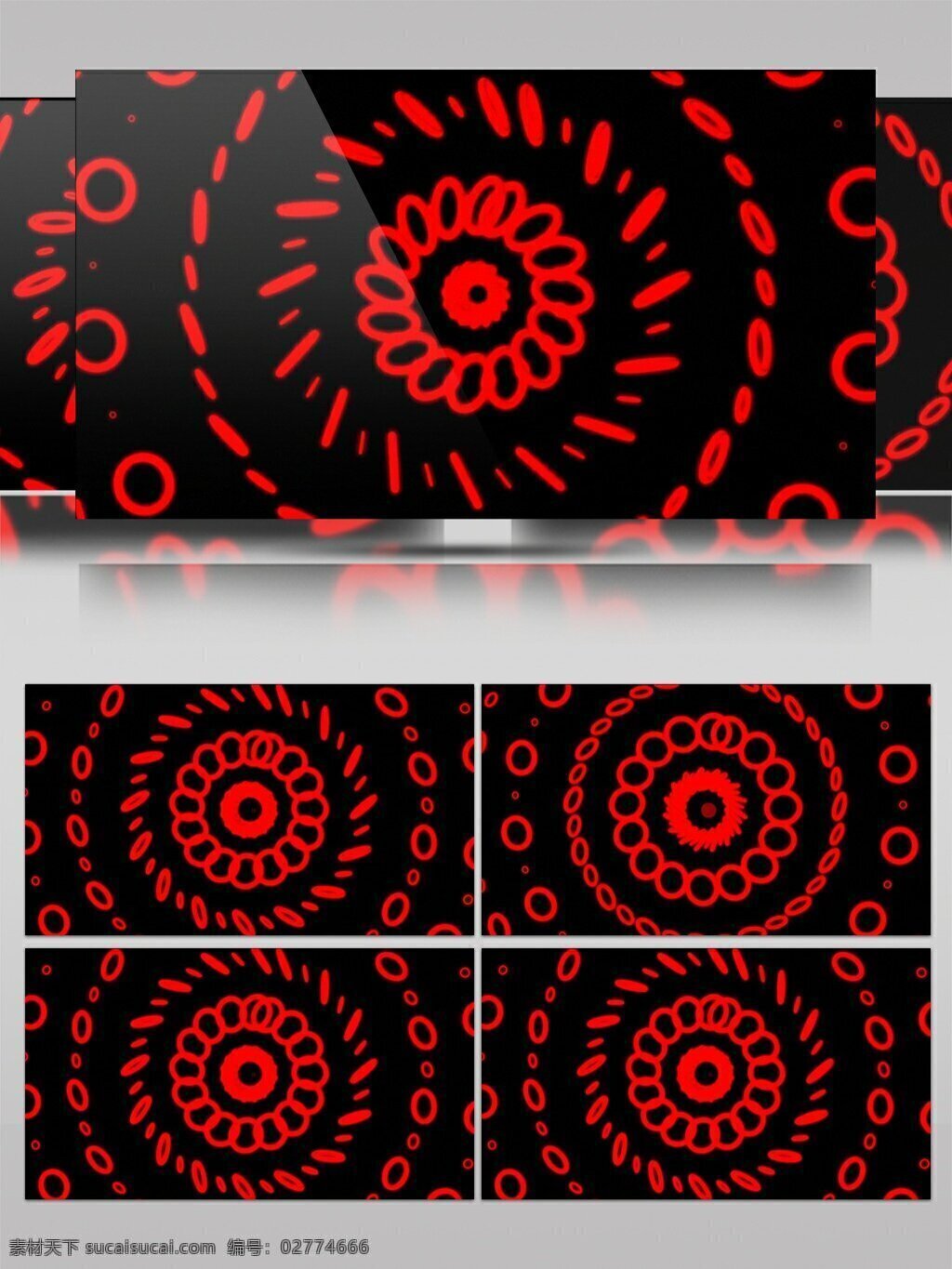 酷 炫 简约 红色 花纹 圆圈 视频 动态视频素材 高清视频素材 好看 美丽 视频素材 纹理