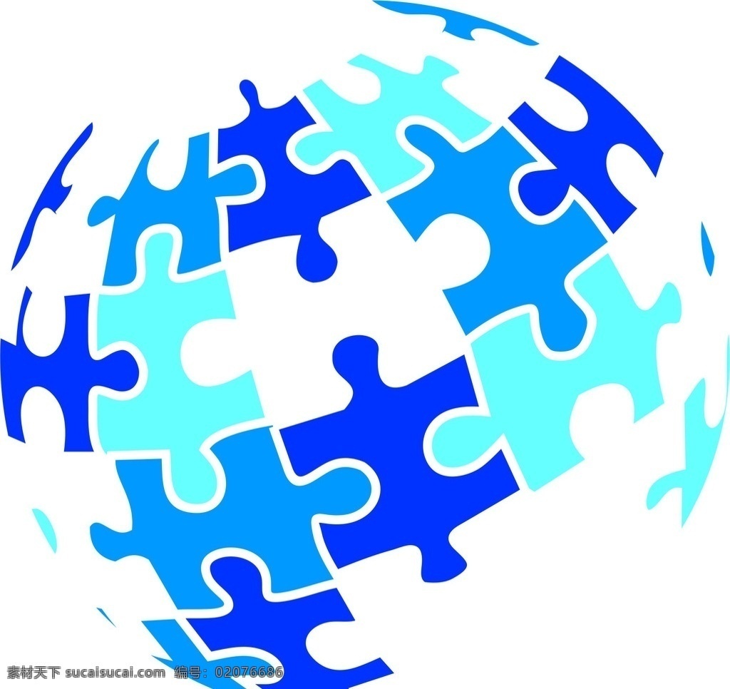 地球 拼图 蓝色 游戏 logo 创意 生活百科 生活用品
