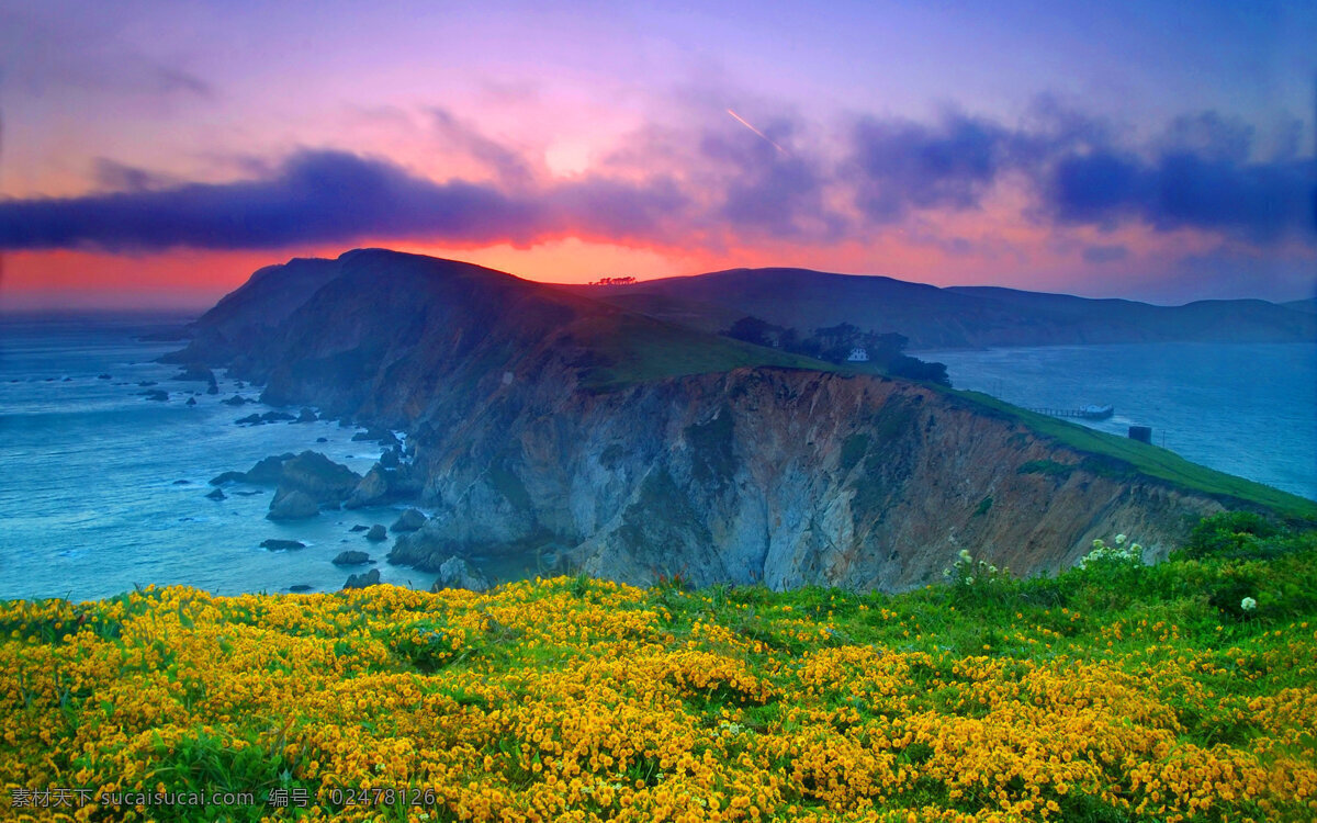 夕阳 下 大海 美景 天空 日暮 多娇江山 自然景观 自然风景