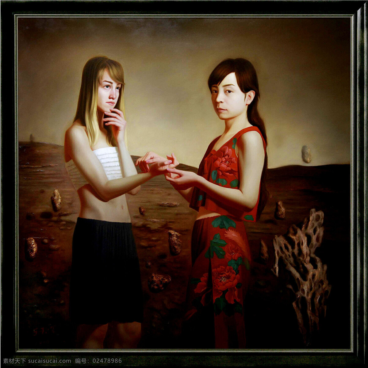 两个 美女 油画 名画 艺术 绘画 文化艺术 艺术画 艺术品 世界名画 书画文字