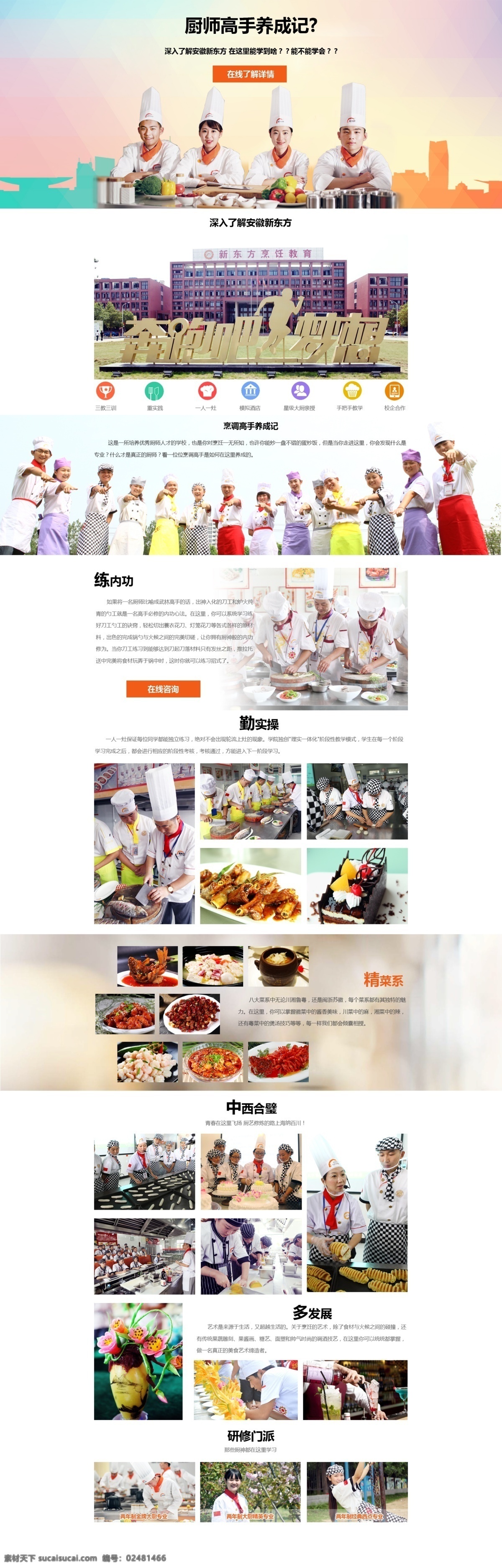 厨师 高手 养成 记 专题 网页设计 中文模板 网页模板 源文件 页面设计 美食 白色