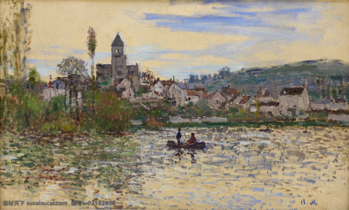 monet 风景 油画 装饰画 法国 画家 克劳德 vetheuil at seine the 莫 奈 oscar claude 印象派 风景画 静物 装饰素材