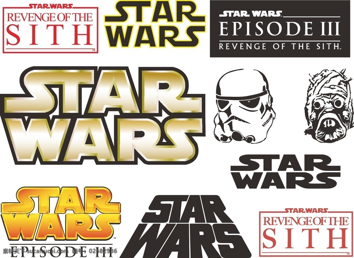星球大战 矢量 logo 应用 star wars 矢量logo 好莱坞 电影 科幻片 矢量卡通 矢量素材 其他矢量