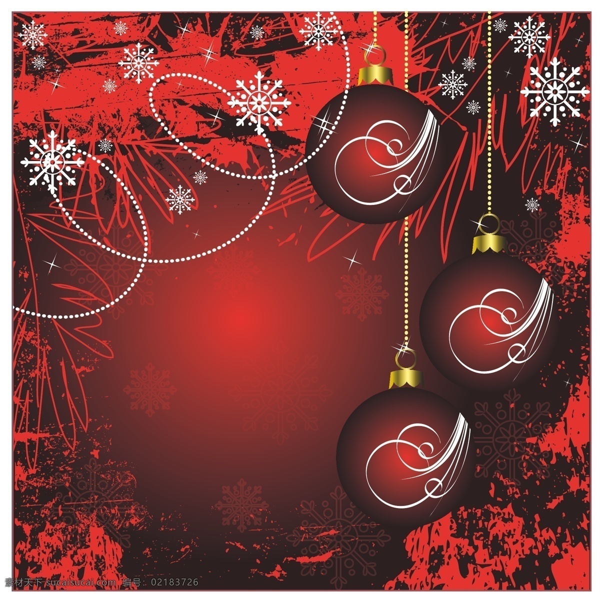 红色 背景 圣诞节 灯饰 挂饰 矢量 彩球 圣诞 矢量图 其他矢量图
