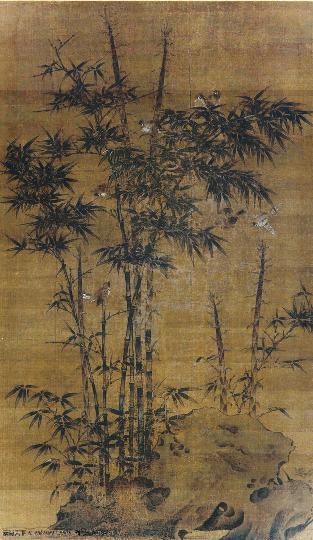 古画 国画 绘画书法 山水画 诗画 书画 文化艺术 竹 雀 图 设计素材 模板下载 竹雀图 元 李衎 小鸟 竹子 古代绘画 中国古画 中国文化 国宝 中国古代绘画 矢量图 日常生活