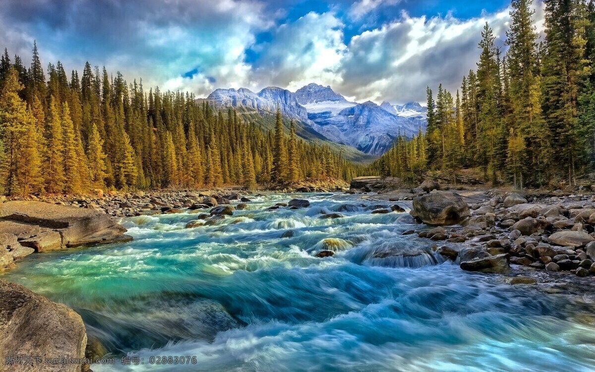 山川瀑布 山川 瀑布 河流 蓝色 树林 环境 生态 水平面 地球 自然景观 山水风景