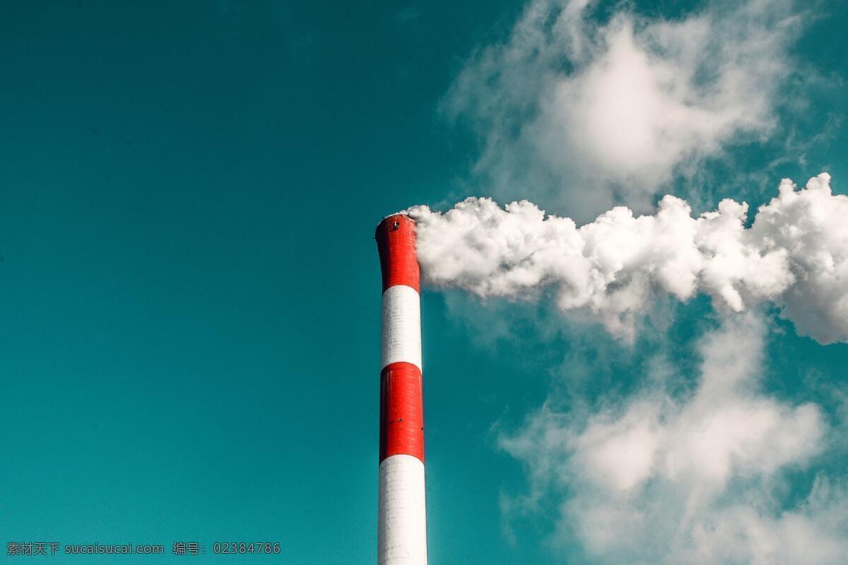 工厂 烟囱 烟雾 烟 污染 排放 烟筒 蓝天 蓝 环境 破坏 云 白云 建筑园林 建筑摄影