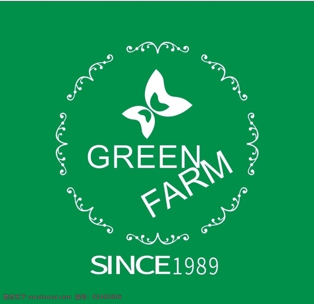 绿色 农场 logo 绿色农场标志 绿色标志 农场标志 蝴蝶 标志