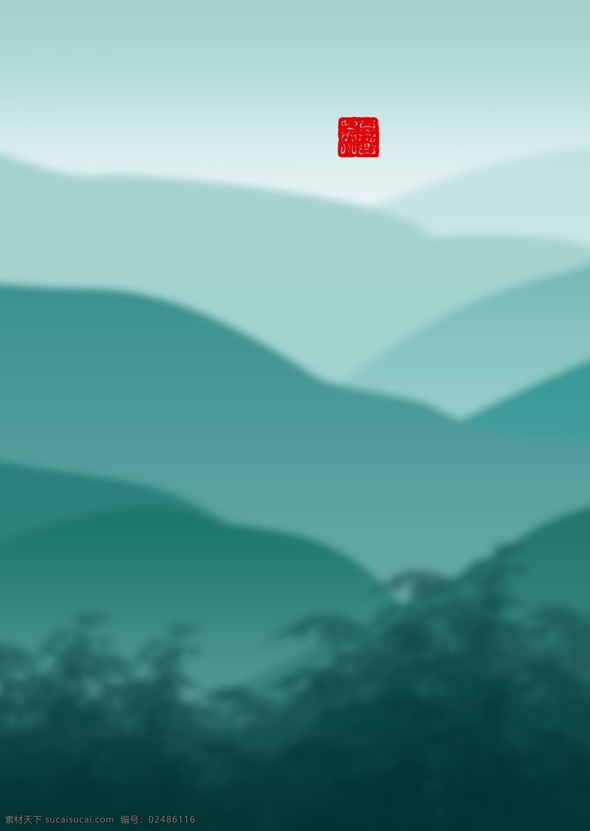 中国 风 群山 广告 背景 广告背景 中国风 山峰 云雾 高山 树木 手绘