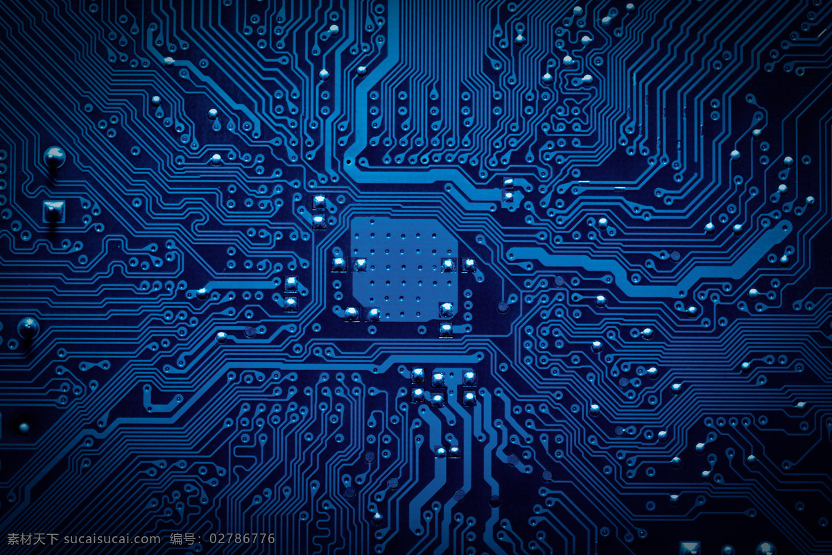 超 清晰 处理器 大图 线路板 蓝色 二极管 电路 现代科技 科学研究