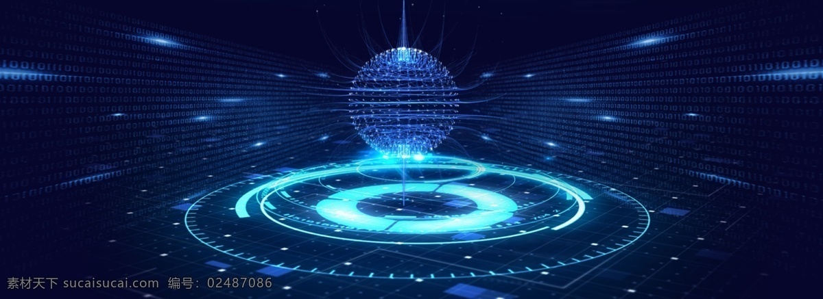 创意 合成 互联网 数据 数字 科技 蓝色背景 数据光圈 圆形 商务 炫光