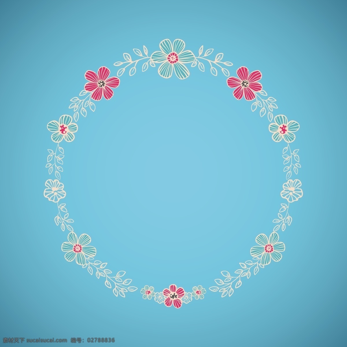 红蓝 花蕊 矢量 花色 唯美 矢量素材 设计素材 平面素材