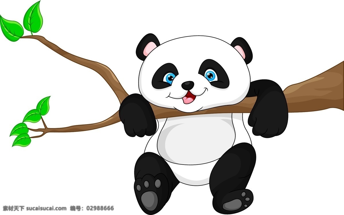 调皮的熊猫 可爱 卡通 调皮 动物 熊猫