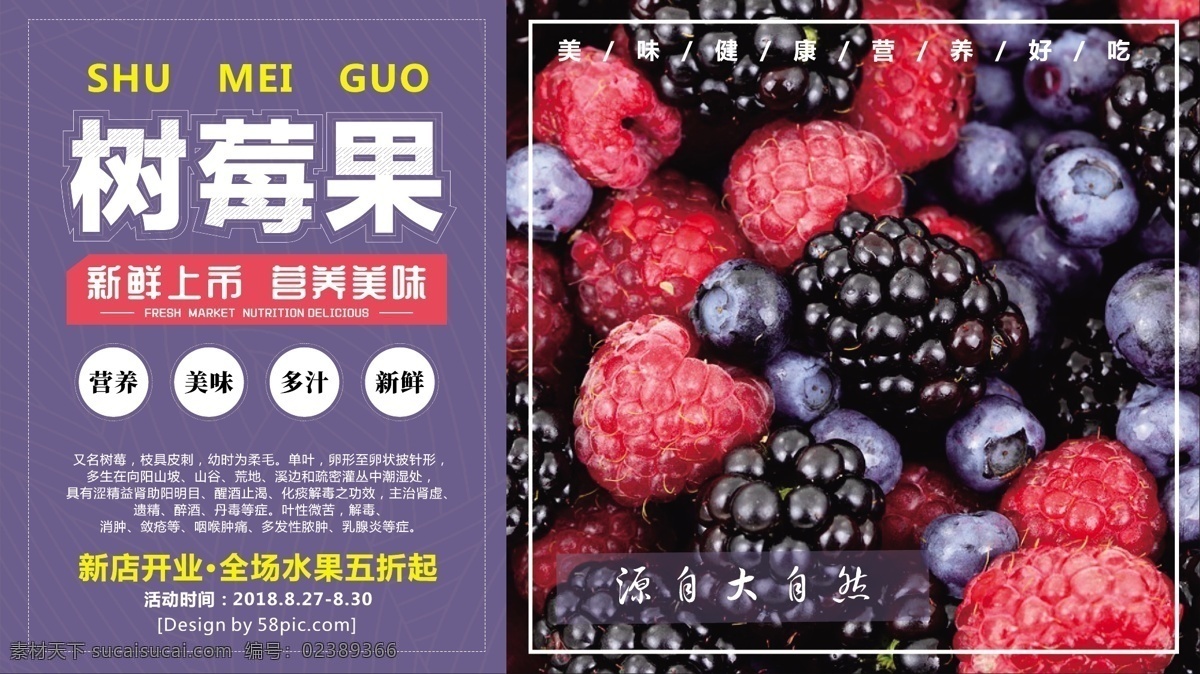 新鲜 树莓 果 水果 促销 展板 新鲜水果 营养 美味 新鲜树莓果