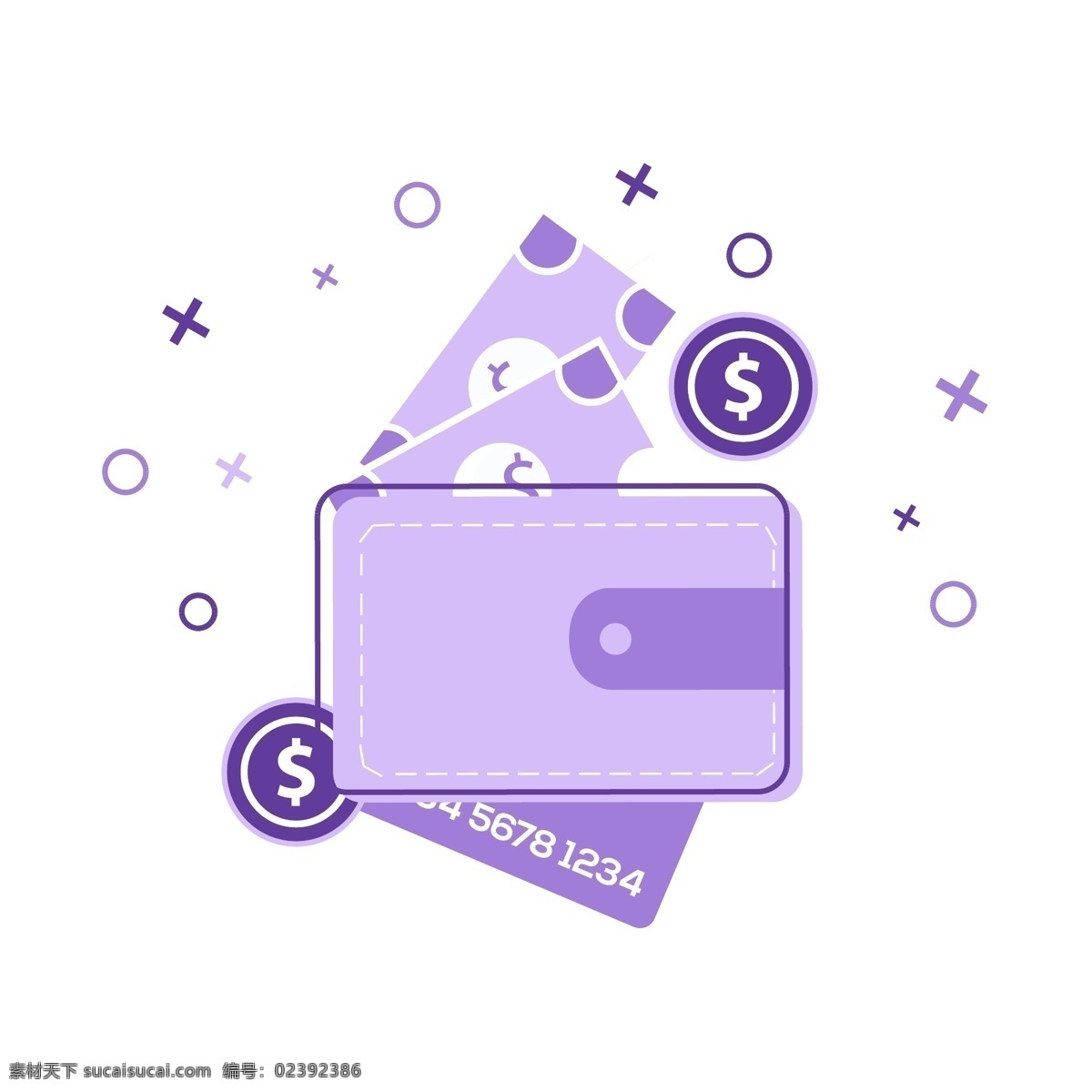 常用 商务 元素 钱包 商用 图标 金钱 金融 钱 银行卡 钞票 货币