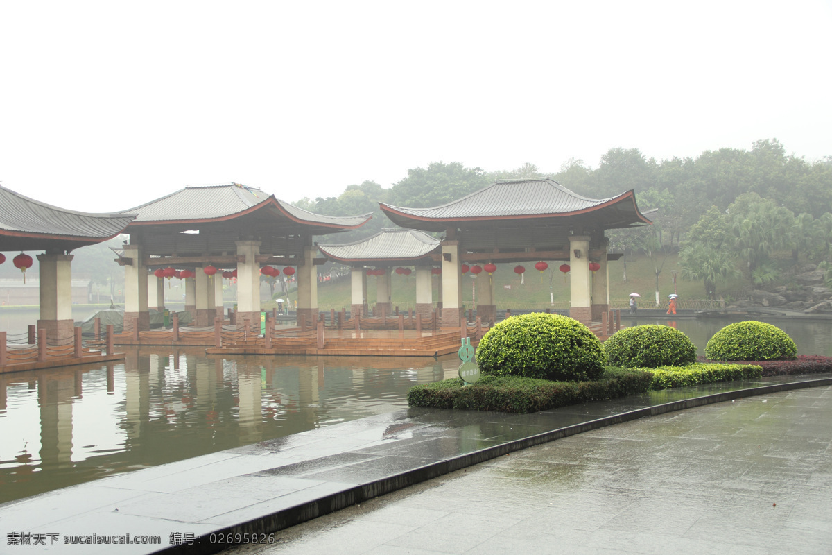 风景 公园 公园风景 湖 湖水 建筑园林 树木 千 灯 一角 千灯湖公园 自然风景 亭子 公园一角 园林建筑 家居装饰素材 灯饰素材