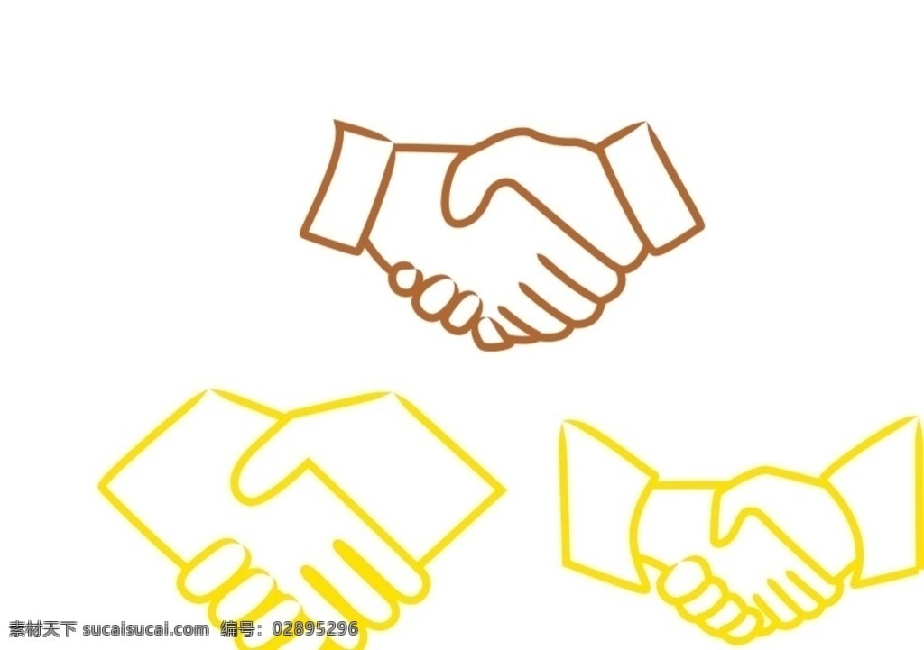 合作 商务 商业 见面礼 手势 握手的男人 握手图标