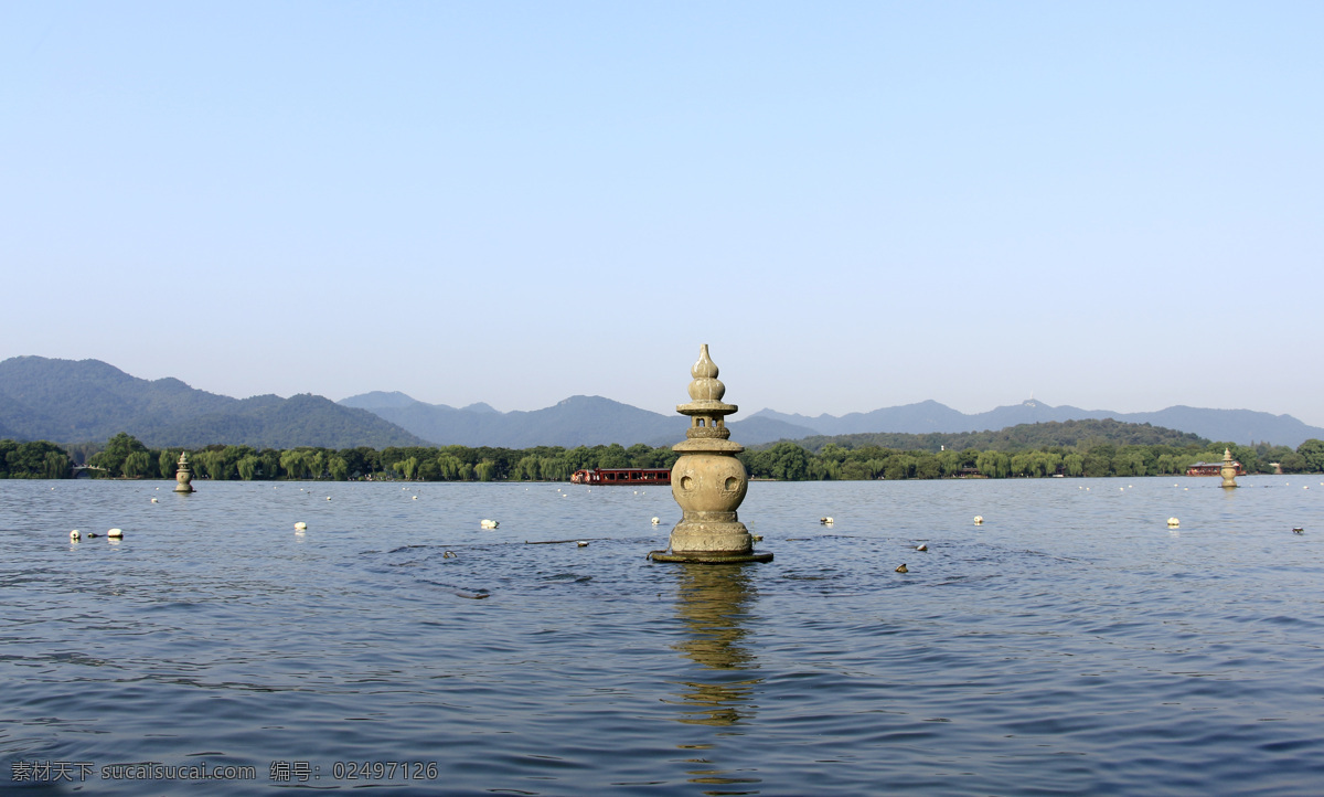 三潭印月 西湖 三潭 杭州西湖 一元背景 旅游摄影 国内旅游