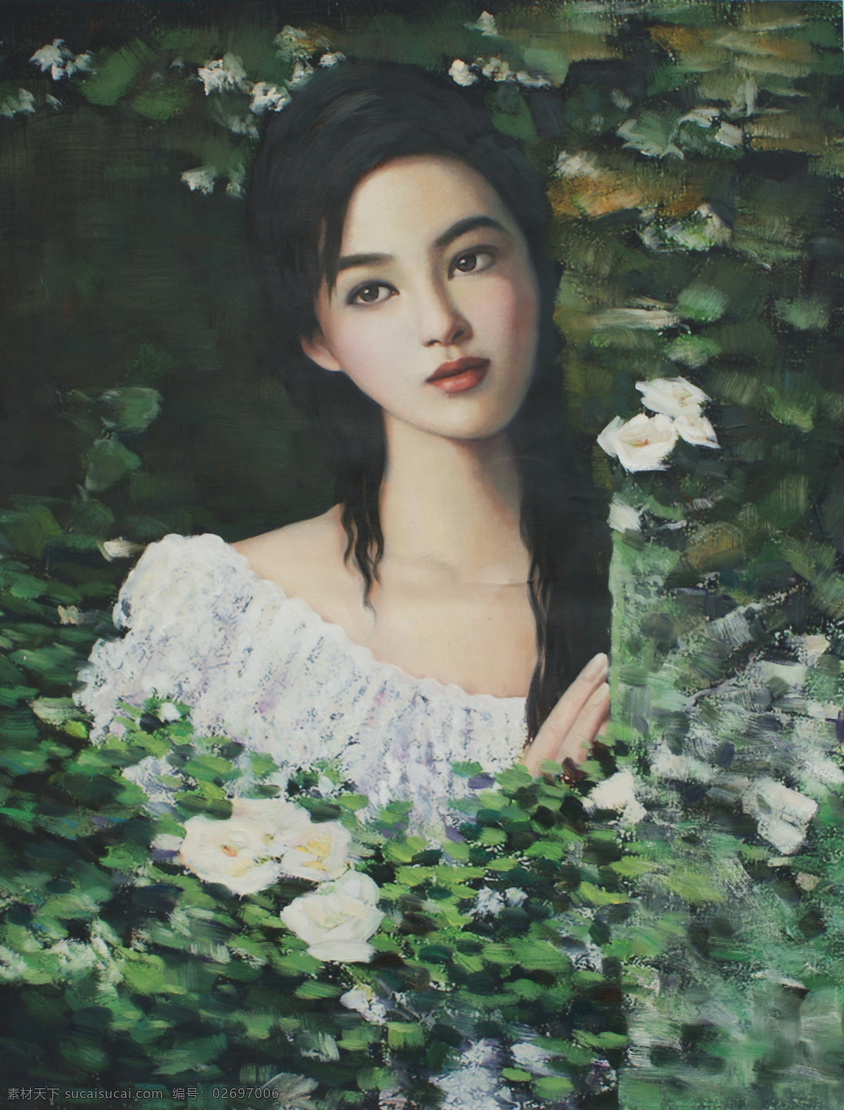 谢 楚 余 油画 欣赏 听 露 听露 岩石 人物油画 美女 油画人物 少女 人体模特 谢楚余 裙 肖像 花卉 绘画书法 文化艺术