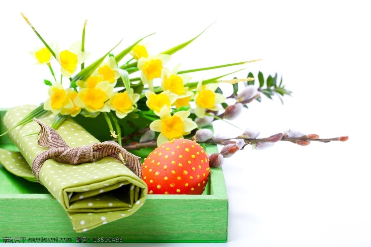 木盒 里 鲜花 彩蛋 复活节 复活节礼物 树枝 毛毛球 花草树木 生物世界