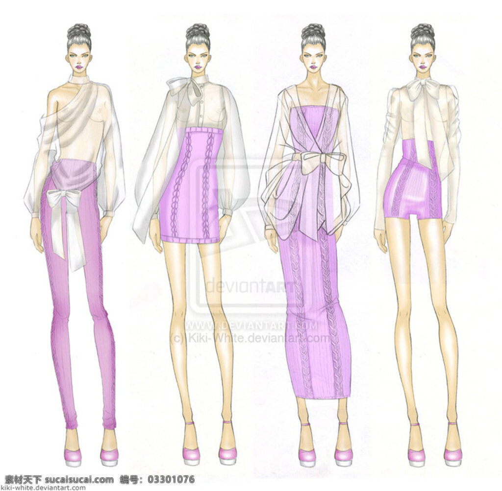 款 浅紫色 女装 设计图 服装设计 时尚女装 职业女装 职业装 女装设计 效果图 短裙 衬衫 服装 服装效果图 连衣裙