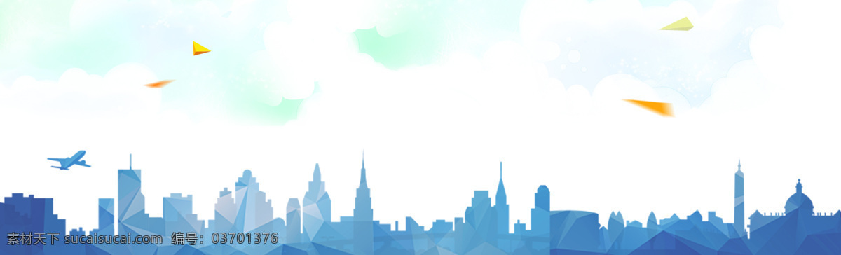 蓝色 科技 城市 剪影 banner 背景 城市剪影 城市建筑 1920背景 淘宝全屏背景