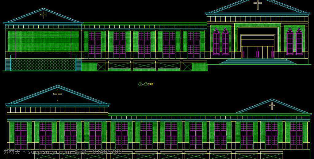 环境设计 基督教 建筑设计 教堂 十字架 源文件 宗教建筑 欧式 立面 图 模板下载 基督教堂 基督徒 耶稣像 宗教场所 方案 cad dwg cad素材