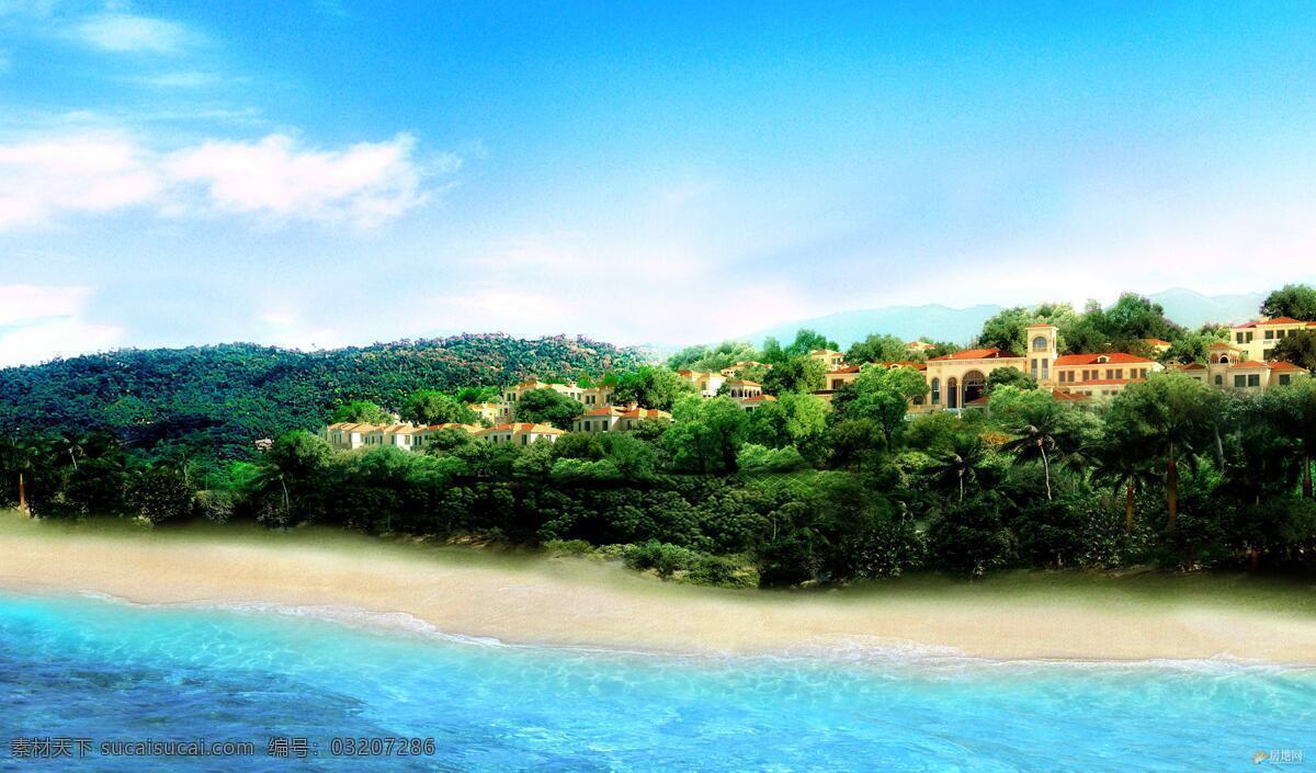 城堡免费下载 城堡 海岸 建筑 蓝色 风景 生活 旅游餐饮
