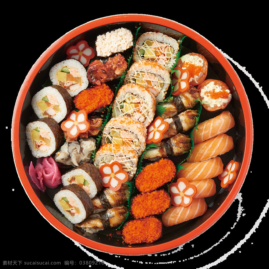 鲜美 日式 寿司 料理 美食 产品 实物 产品实物 日式料理 日式美食 圆形餐盘