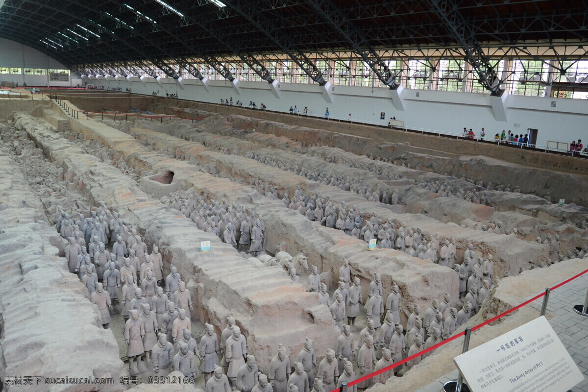 西安兵马俑 西安 兵马俑 秦始皇 文物 历史 旅游摄影 1号坑 人文景观 灰色