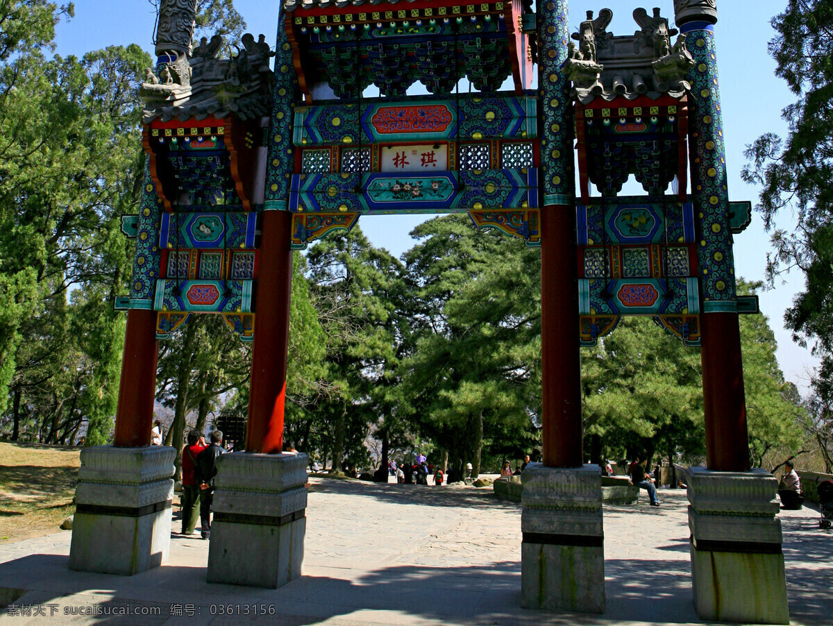 北京 春季 道路 风景 广场 景点 景区 蓝天 牌楼 三月 香山 游人 树木 楼门 牌坊 人文景观 旅游摄影 psd源文件