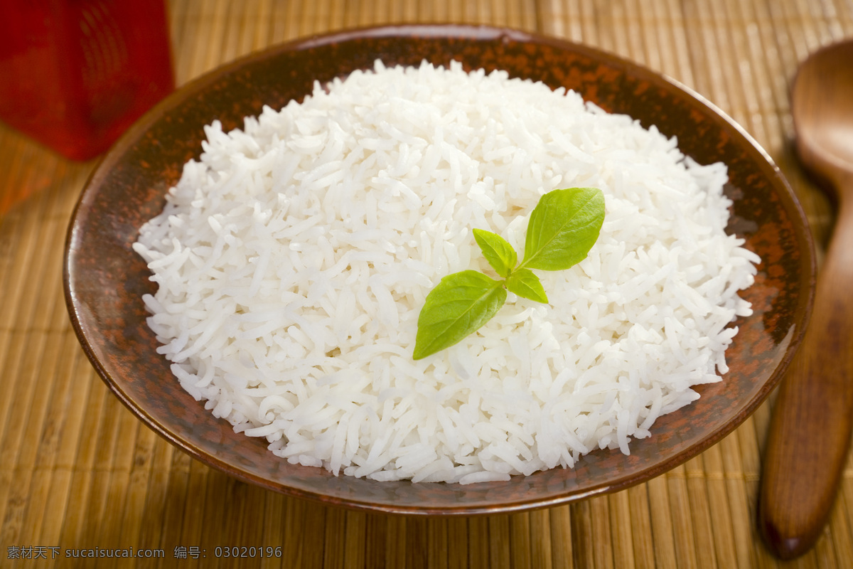 米饭图片 白色 饭 盆 勺 饭桌 食品 餐饮美食 传统美食