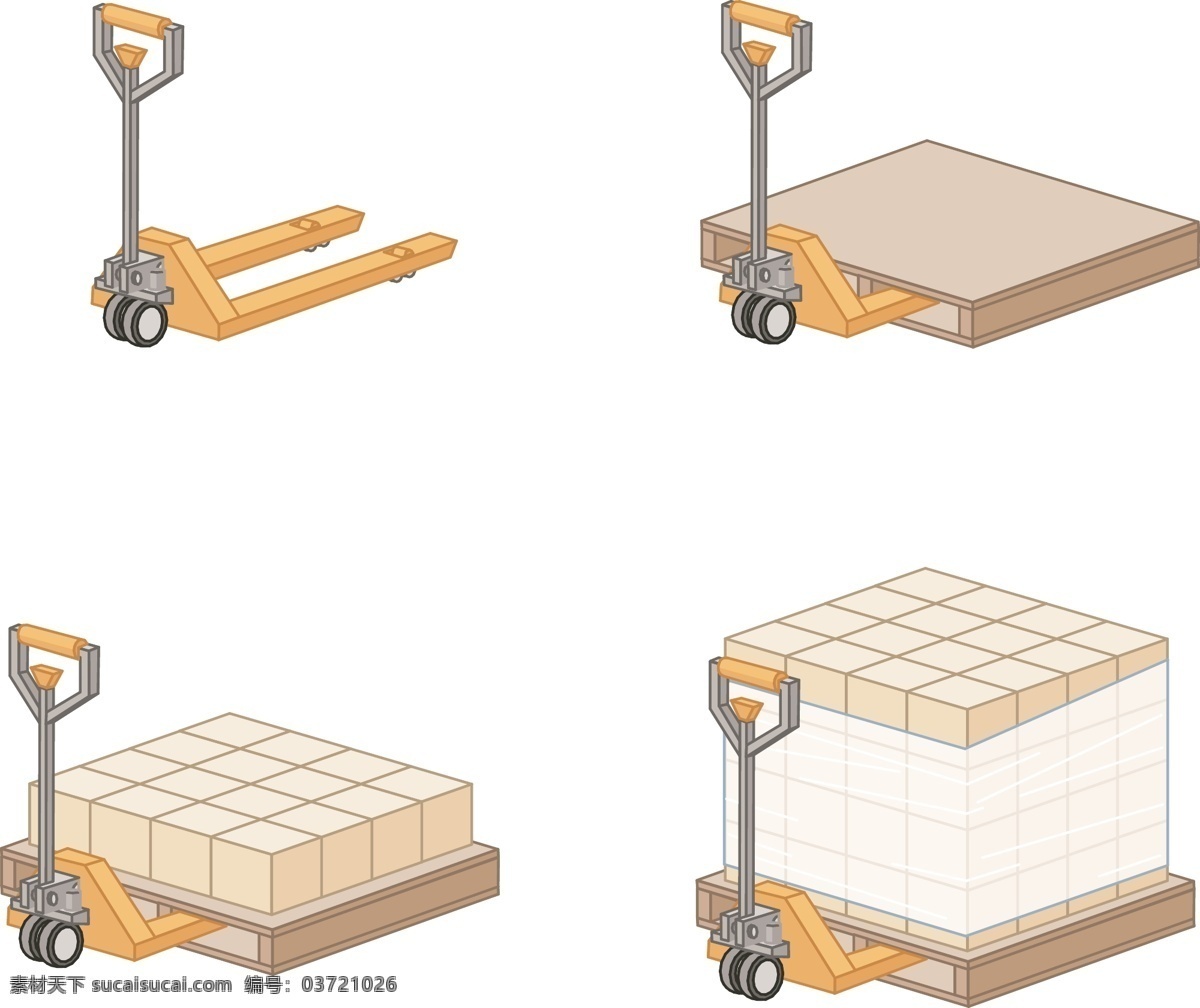 运输货物 运输 货物 货堆 叉车 矢量素材 其他矢量 矢量