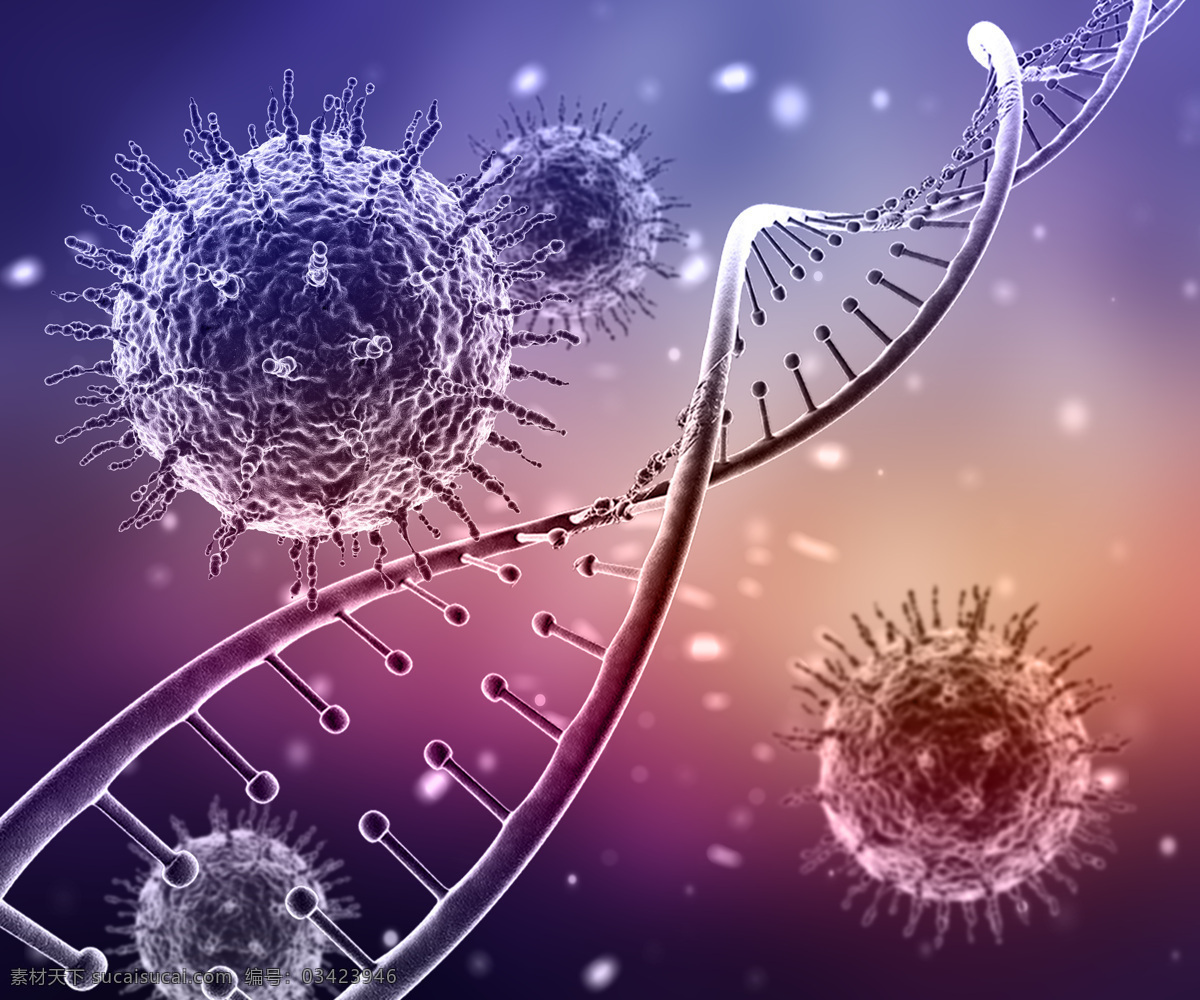 3d 医疗 背景 病毒 细胞 dna 链 dna链 生物 科技