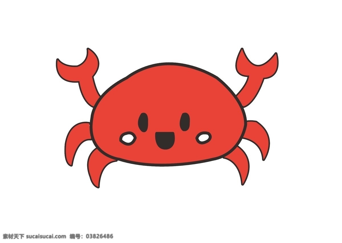 矢量 卡通 动物 图案 红色 螃蟹
