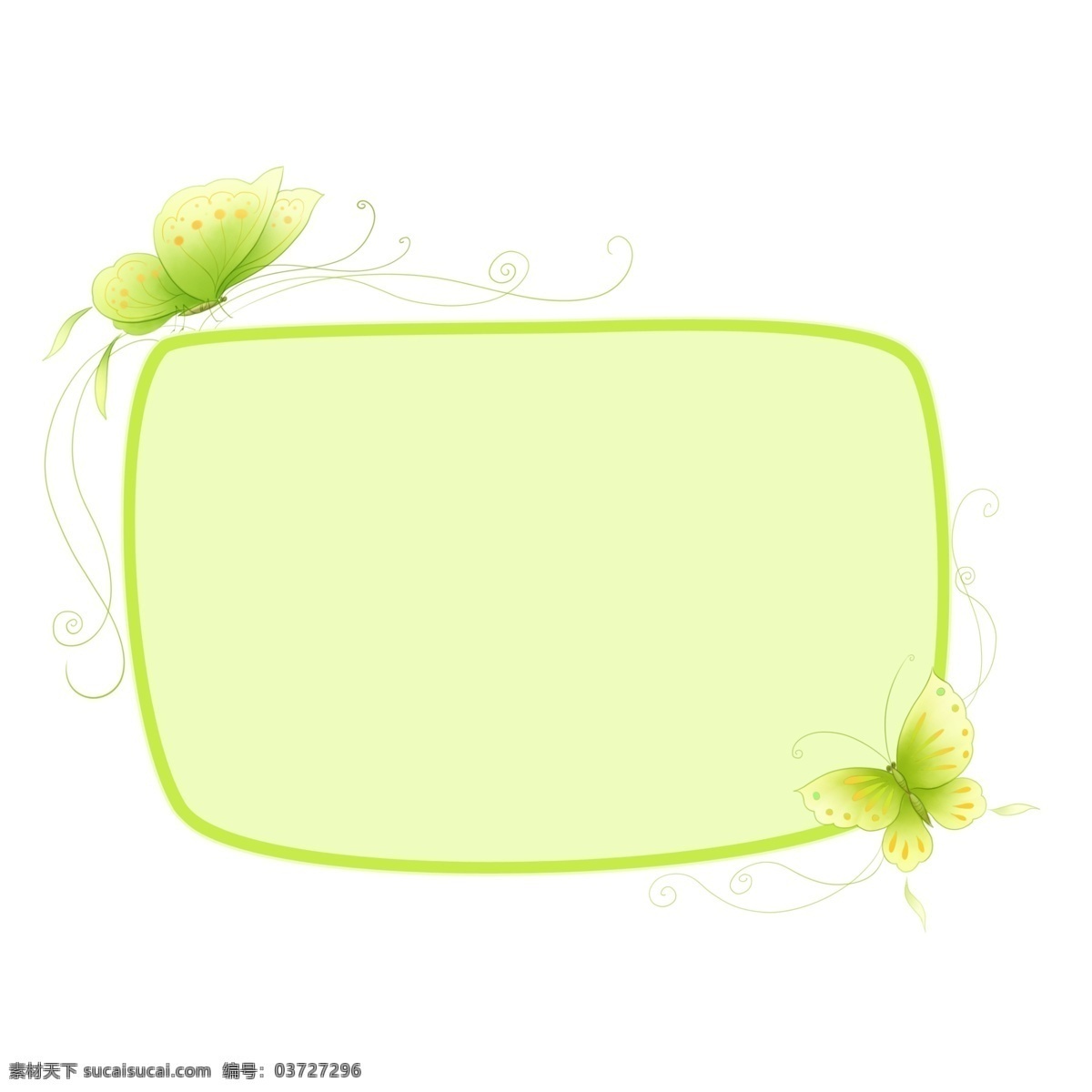 绿色 蝴蝶 装饰 插画 昆虫 边框