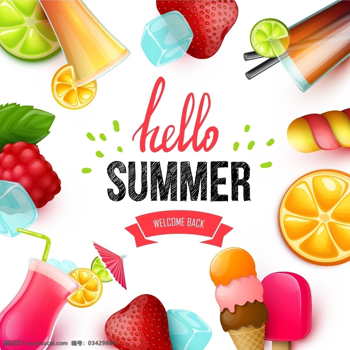 夏天 美味 甜品 背景 冰块 冰淇淋 草莓 底纹 水果 饮料
