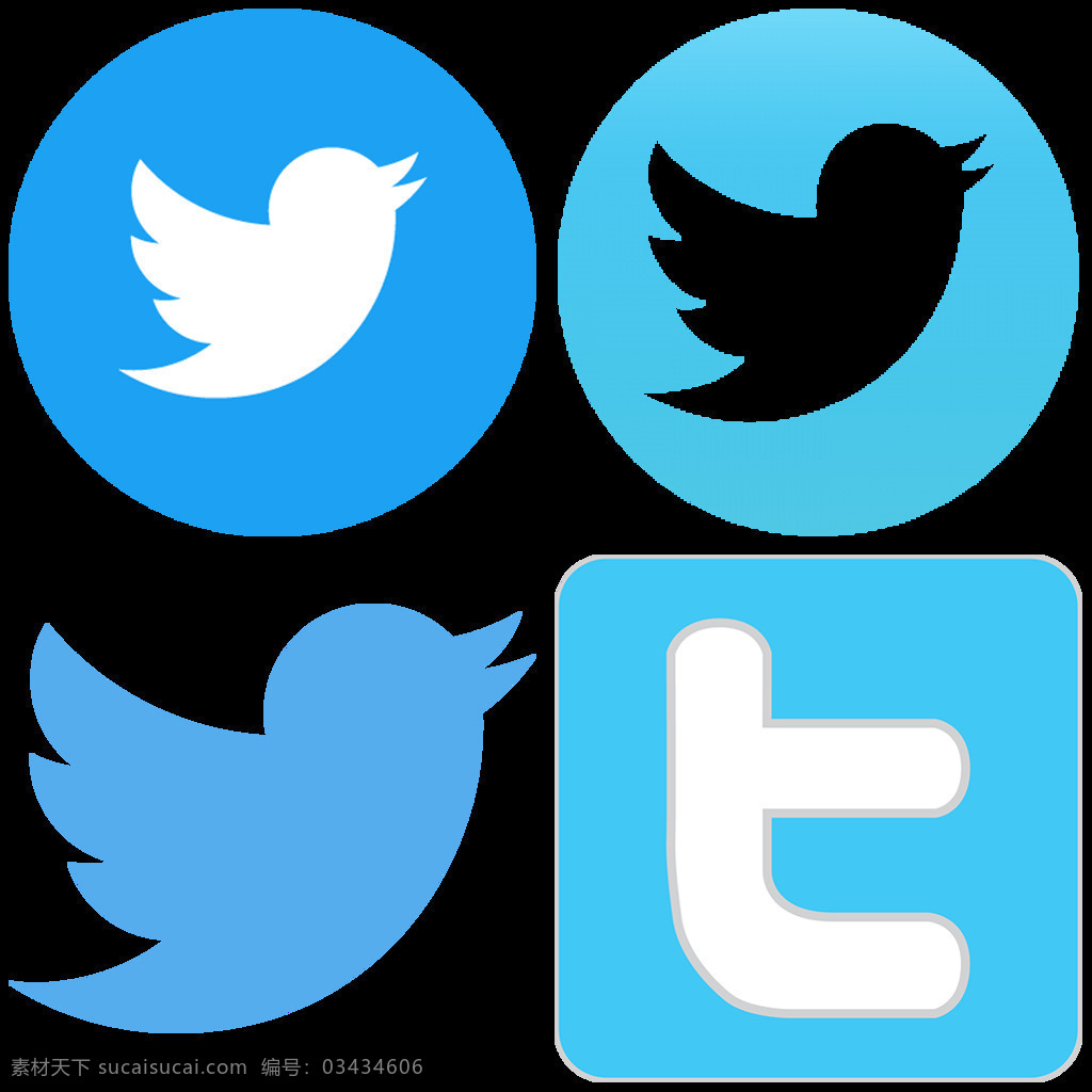 蓝色 推 特 logo 免 抠 透明 图 层 twitter 图标素材 扁平 图标 分享 圆形 点 赞