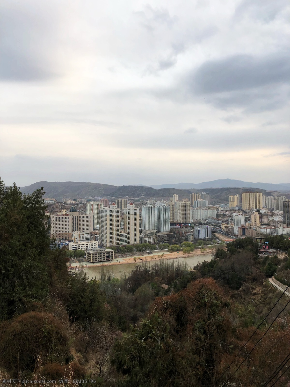 白塔 山上 看 兰州 白塔山公园 俯瞰 城市 全景 旅游摄影 国内旅游