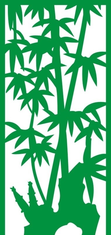 竹子花格雕刻 竹子隔断 玄关雕刻花格 矢量